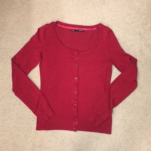 Red Button Down Cardigan